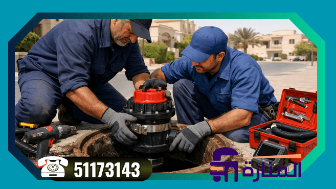 تركيب رداد مجاري الأحمدي بواسطة فنيين متخصصين في الأحمدي، الكويت