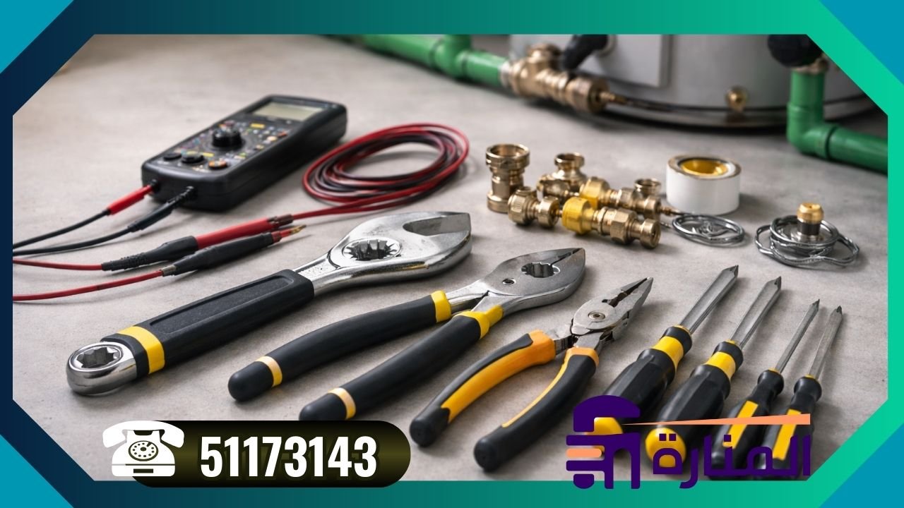 مفكات ومفاتيح الربط المستخدمة في تصليح السخانات المركزية