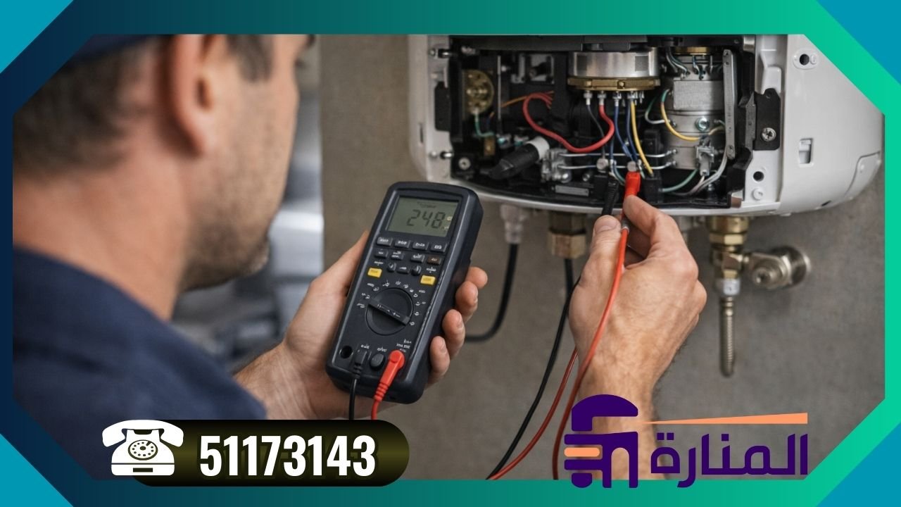 فحص سخان مركزي باستخدام جهاز قياس الكهرباء